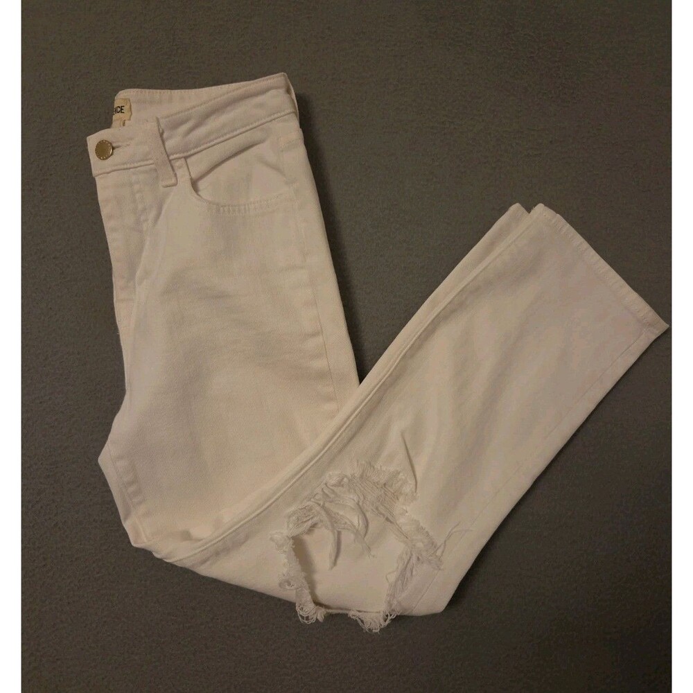 NWT L'Agence Audrina Ripped Straight Leg Crop Jeans